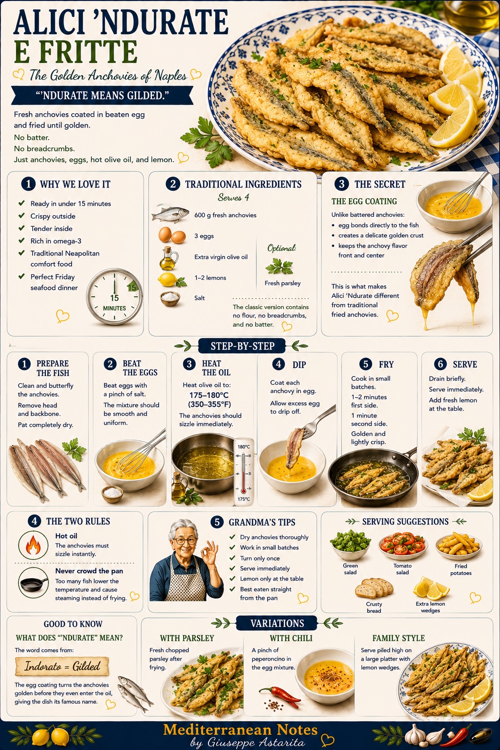 Alici 'ndurate e fritte — infographic