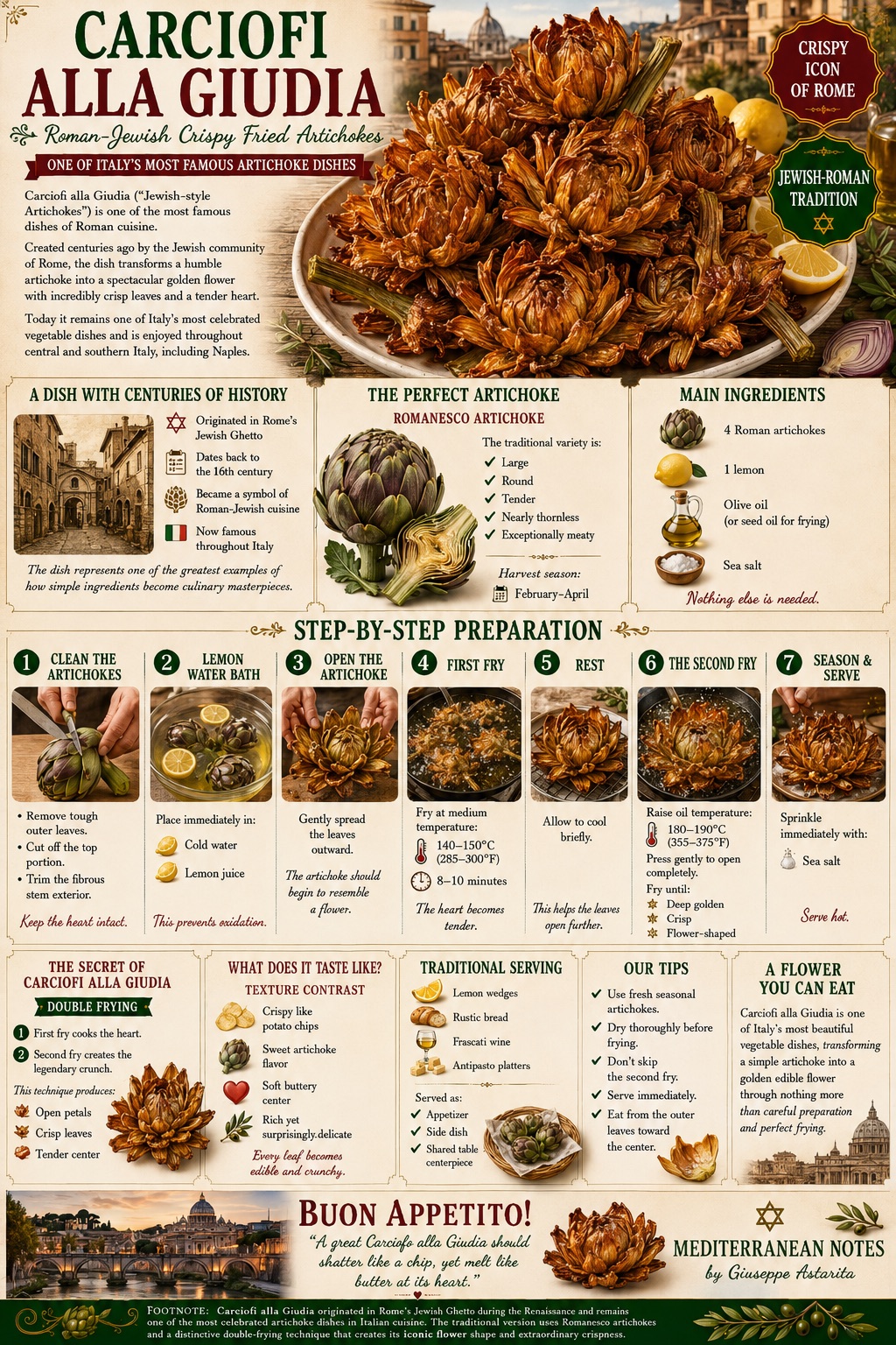 Carciofi alla Giudia — infographic by Mediterranean Notes