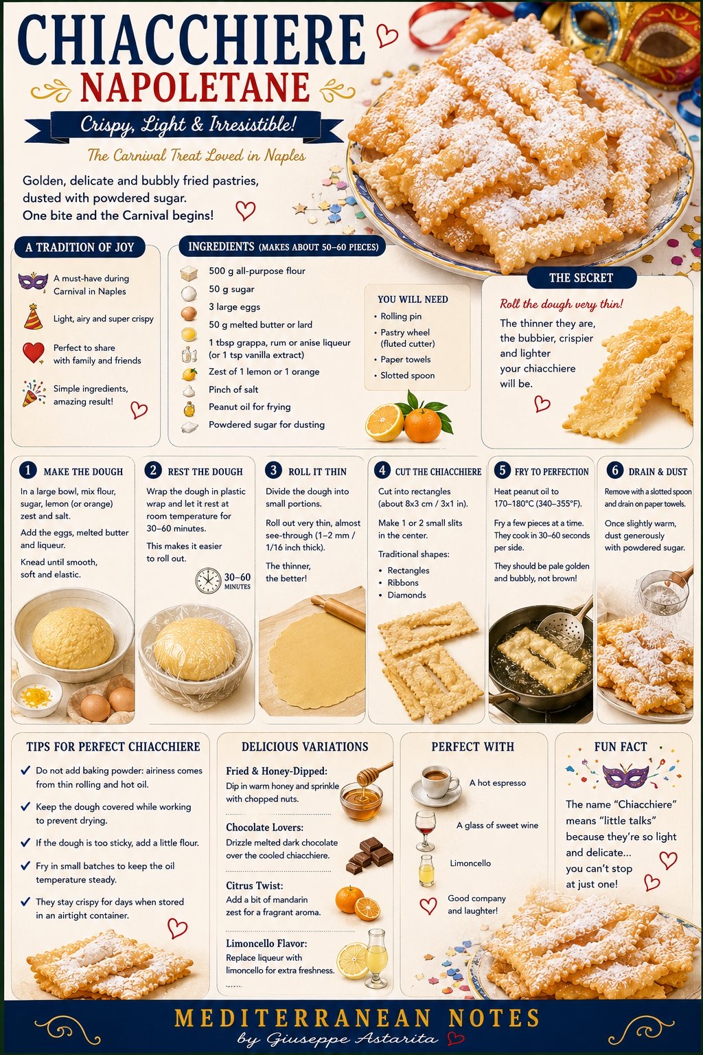 Chiacchiere Napoletane — step-by-step infographic by Giuseppe Astarita