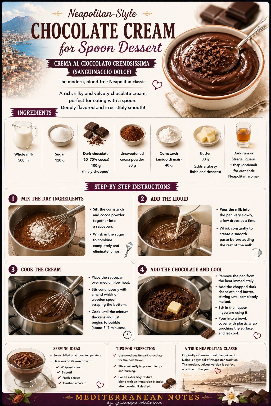 Crema al cioccolato alla napoletana — infographic