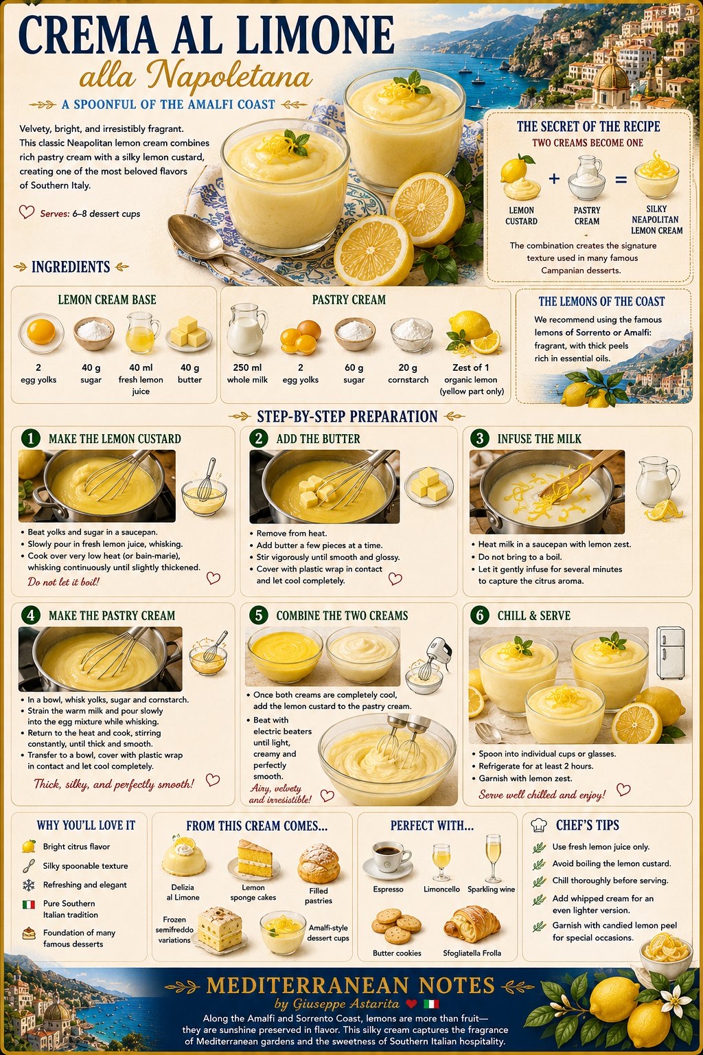 Crema al Limone alla Napoletana — step by step infographic