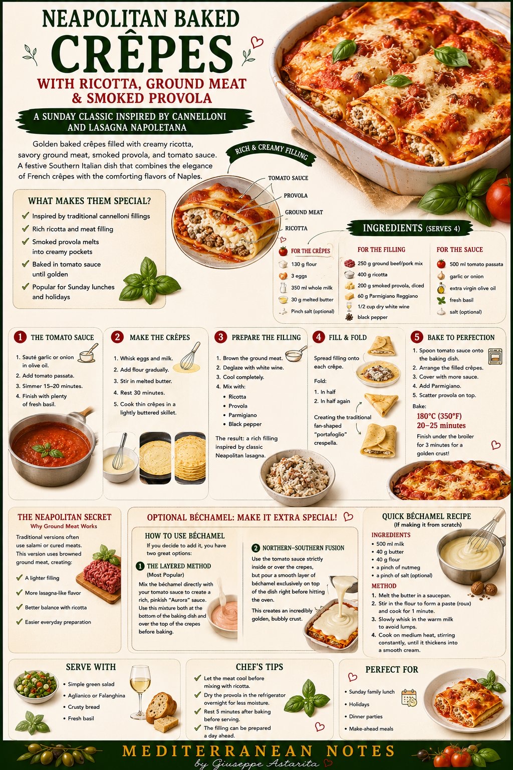Crespelle al Forno Napoletane — infographic by Giuseppe Astarita