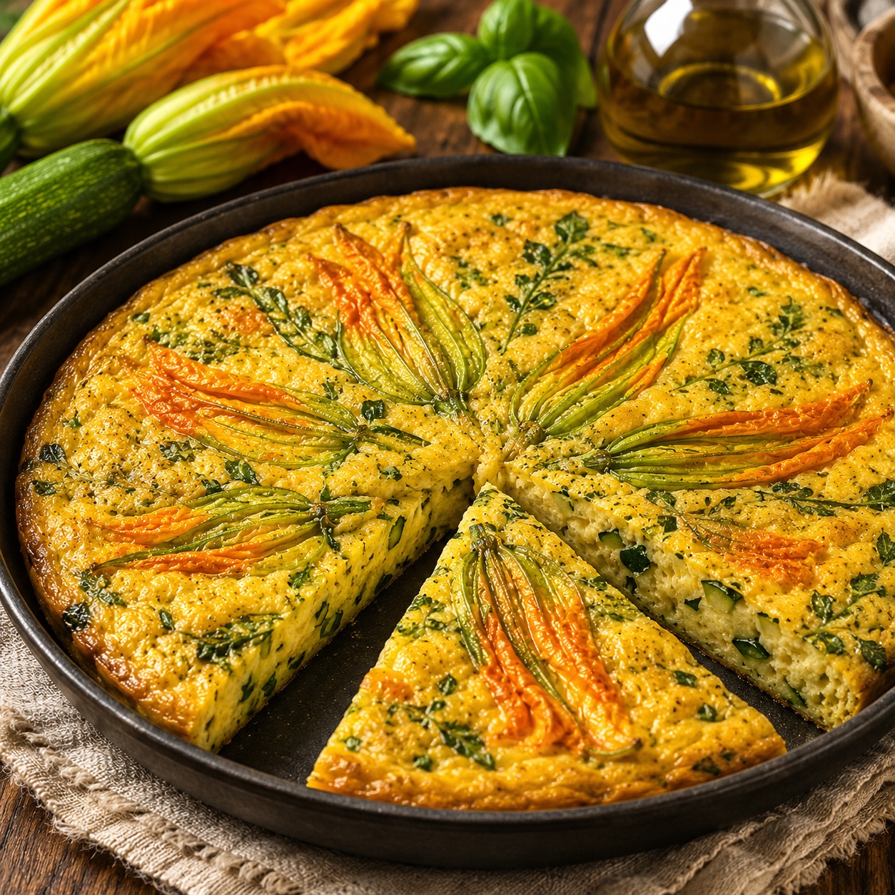 Frittata ai fiori di zucca