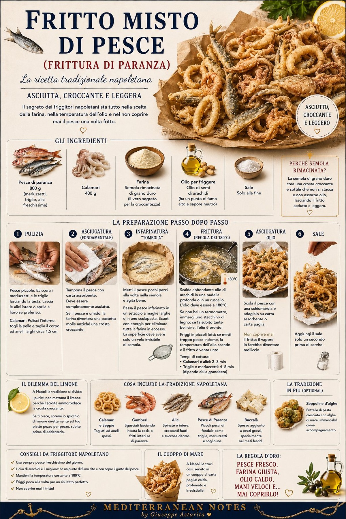 Frittura di paranza alla napoletana — infographic by Giuseppe Astarita