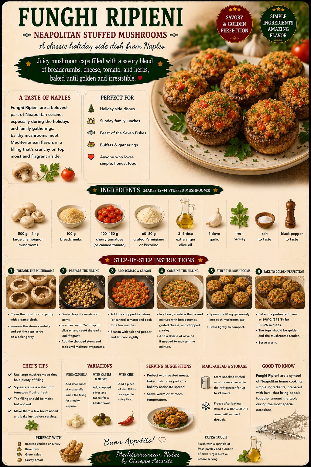 Funghi Ripieni — infographic by Giuseppe Astarita