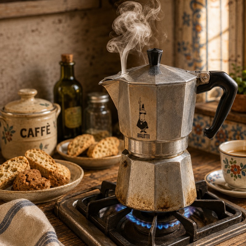 La moka napoletana sul fuoco