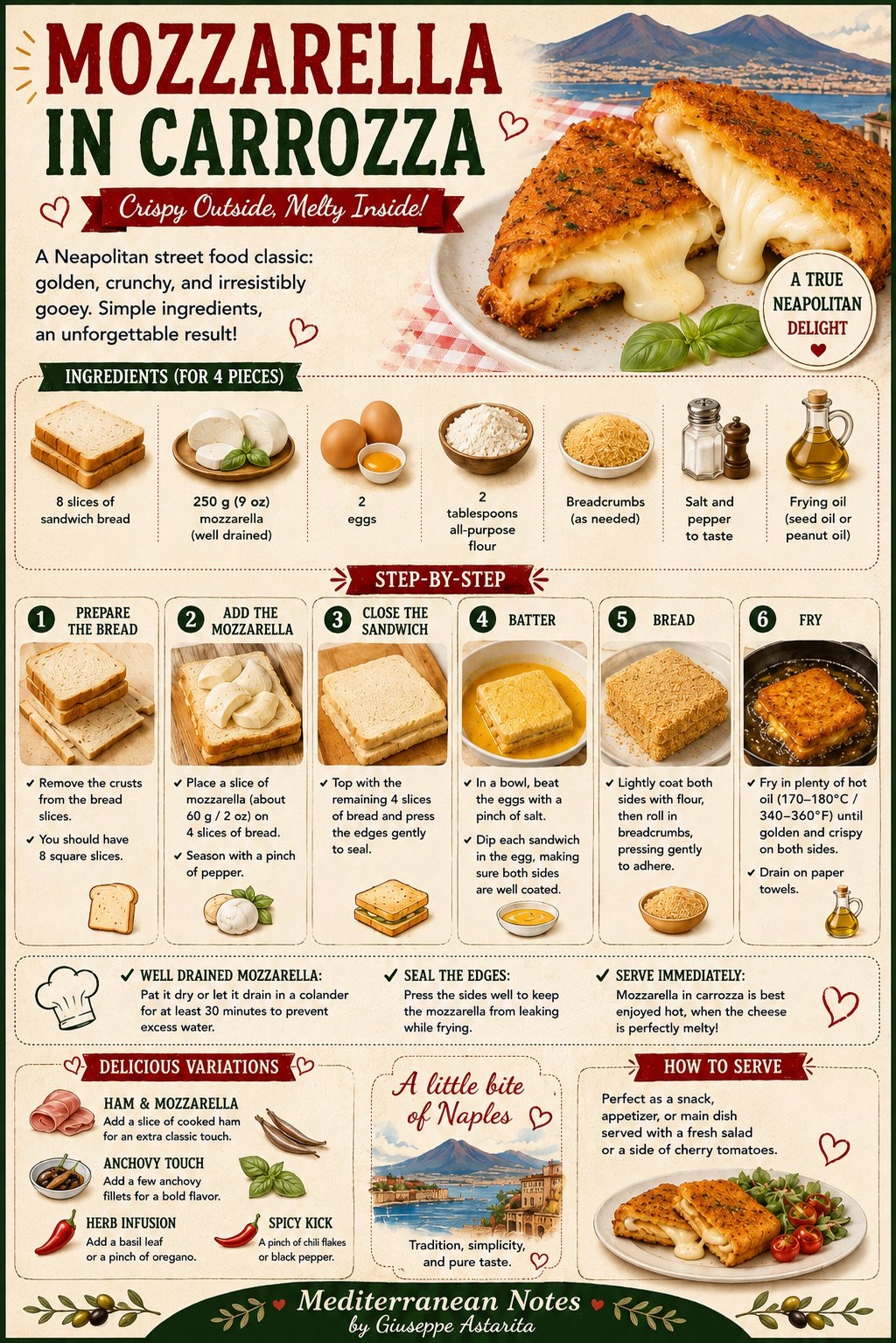 Mozzarella in Carrozza — infographic by Giuseppe Astarita