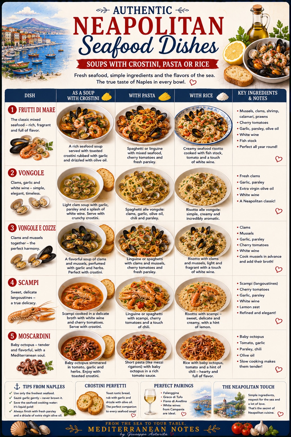 Authentic Neapolitan Seafood Dishes infographic