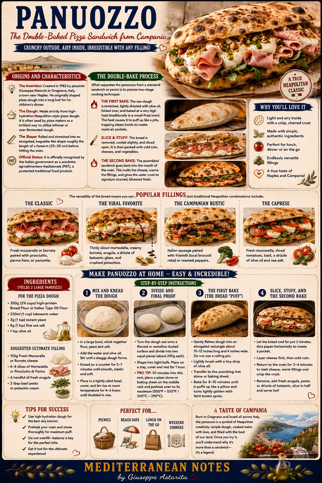 Panuozzo — step by step infographic by Giuseppe Astarita