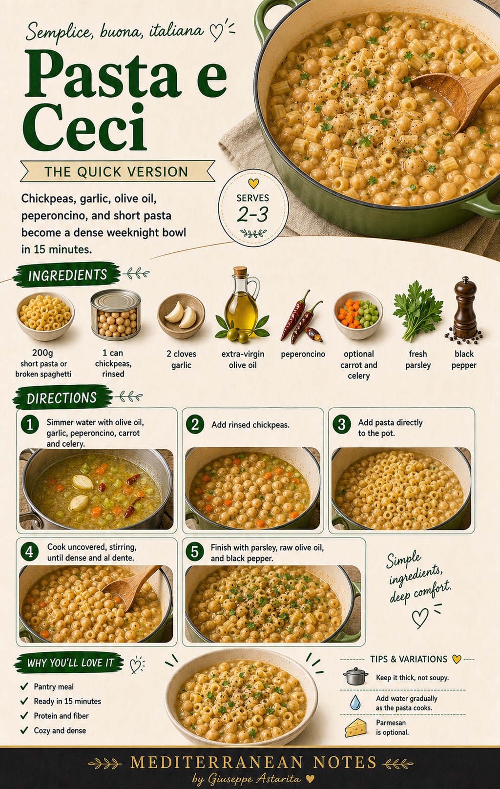 Pasta e ceci infographic
