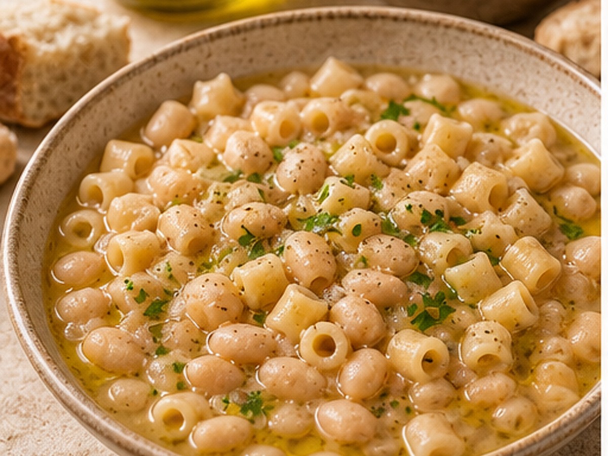 Pasta e fagioli in bianco