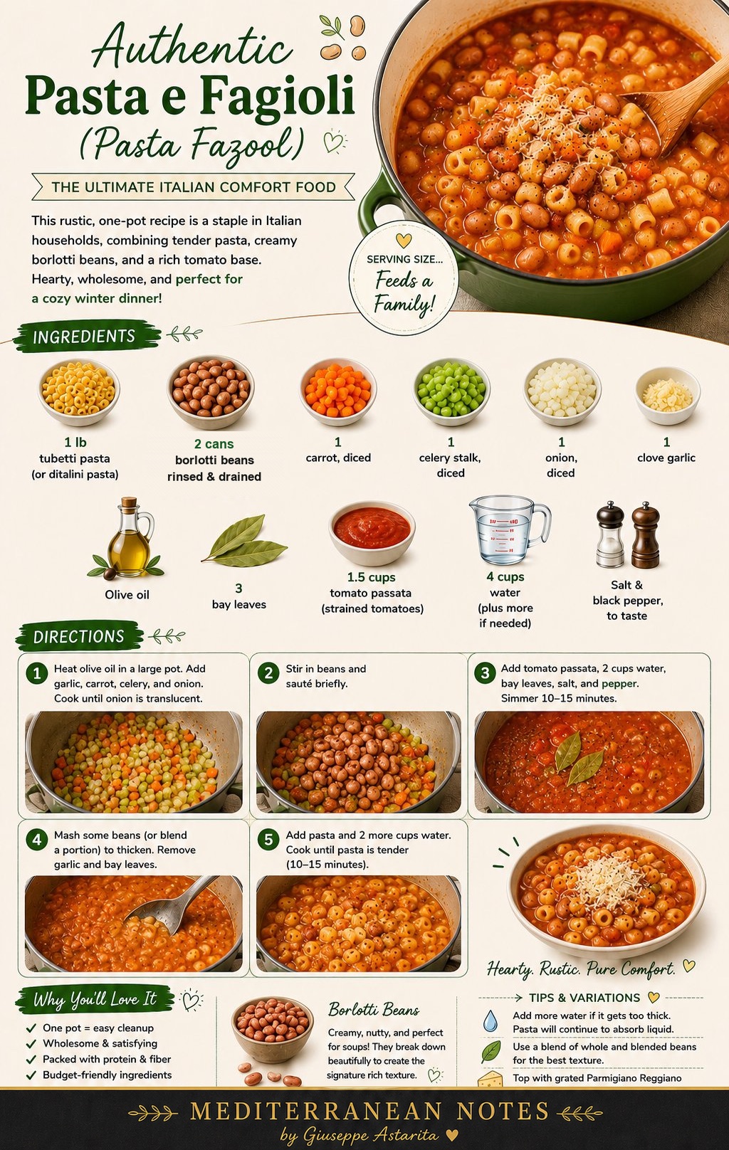 Pasta e fagioli in rosso — infographic