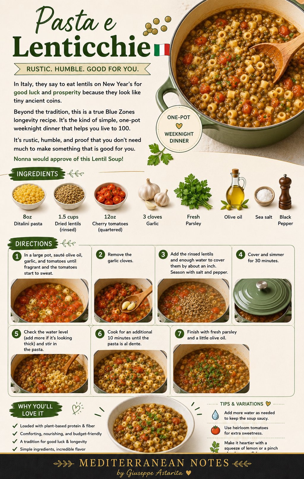 Pasta e Lenticchie infographic