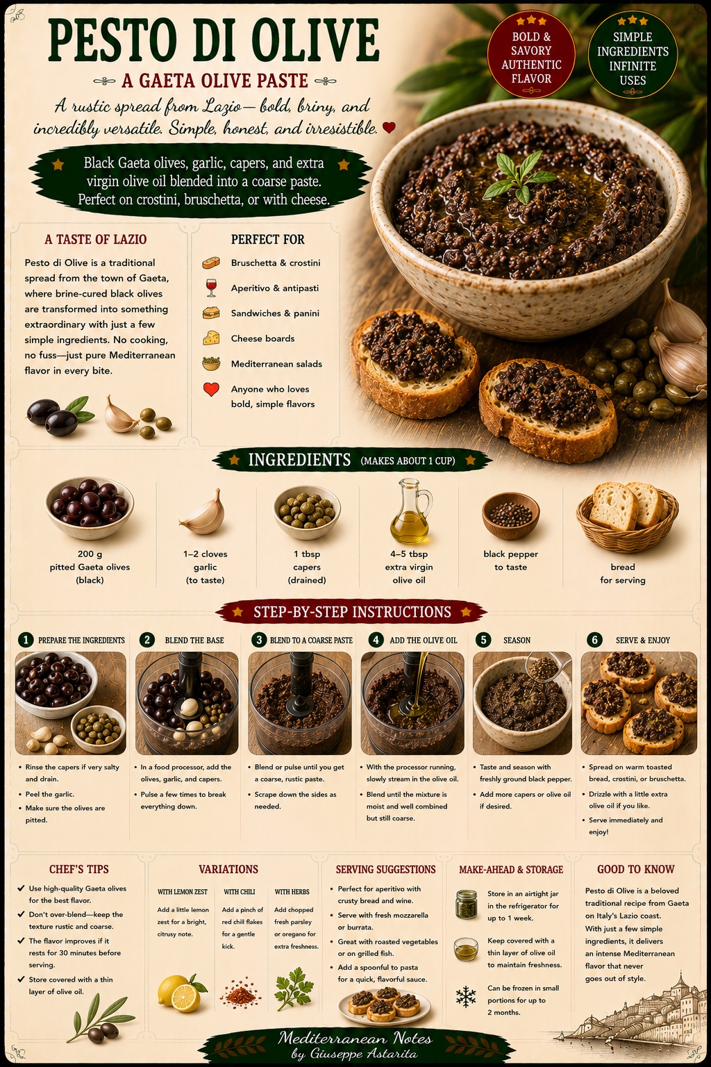 Pesto di Olive — infographic by Giuseppe Astarita