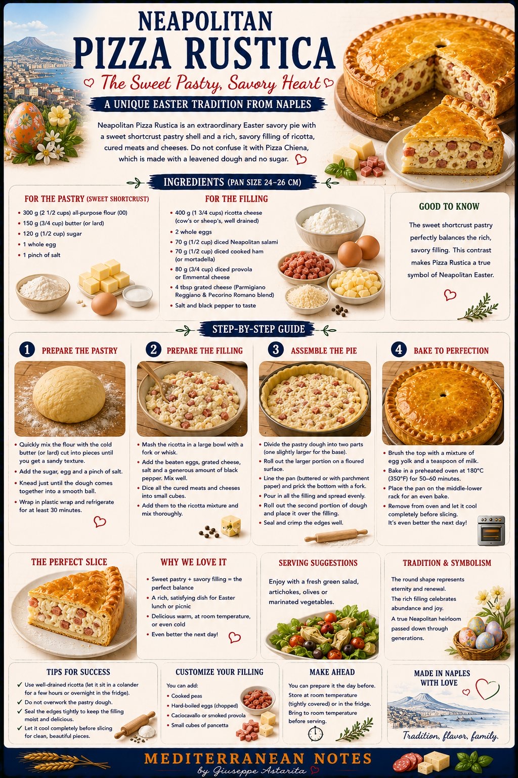 Pizza Rustica Napoletana — step-by-step infographic