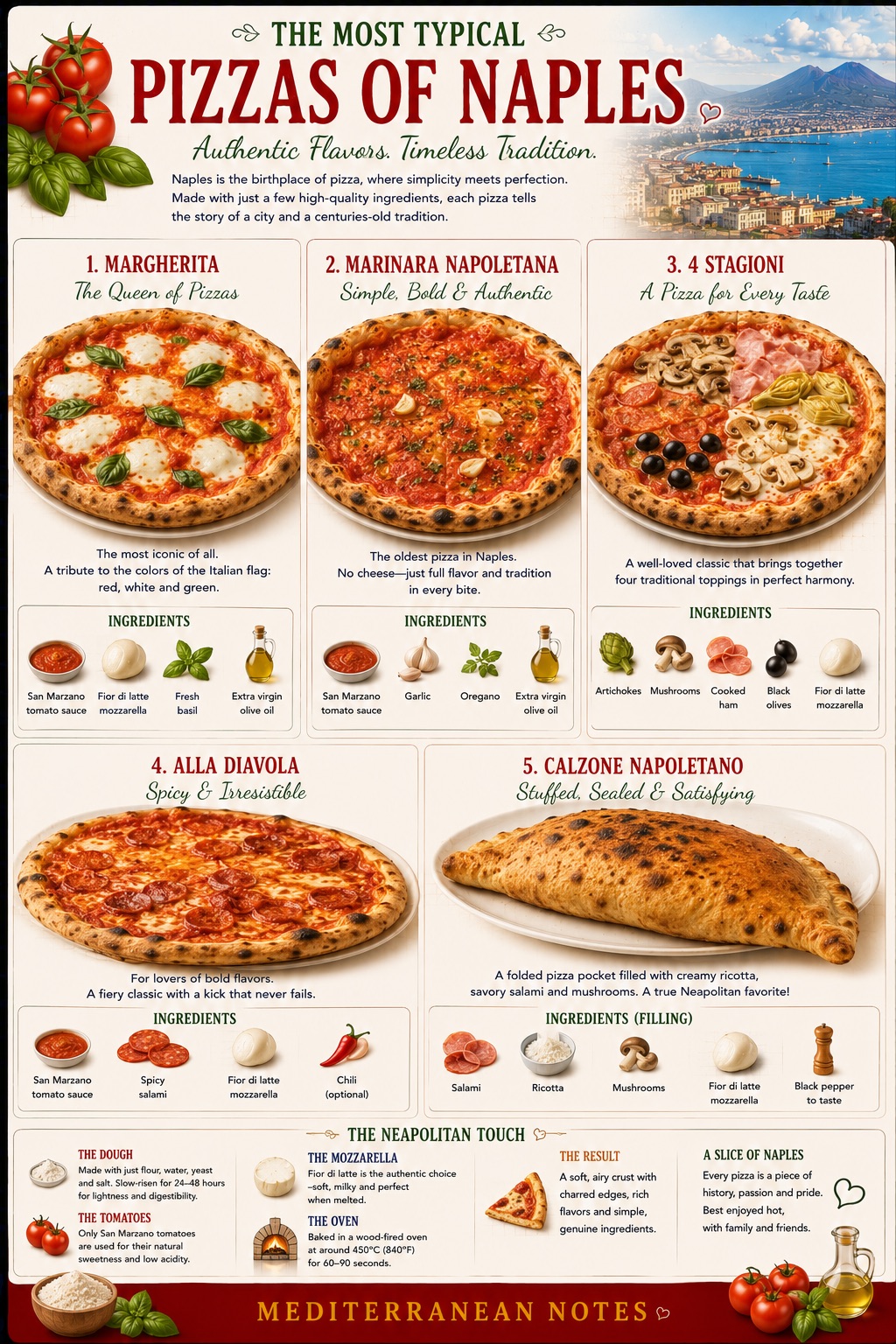 The Most Typical Pizzas of Naples infographic