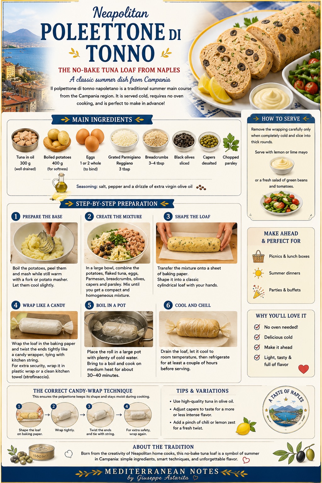 Polpettone di tonno napoletano -- the no-bake tuna loaf from Naples, step by step