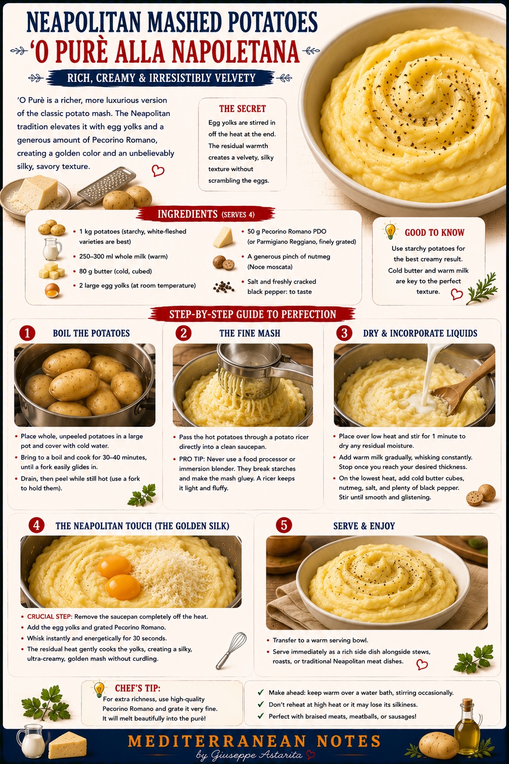 'O Purè alla Napoletana — Neapolitan mashed potatoes infographic