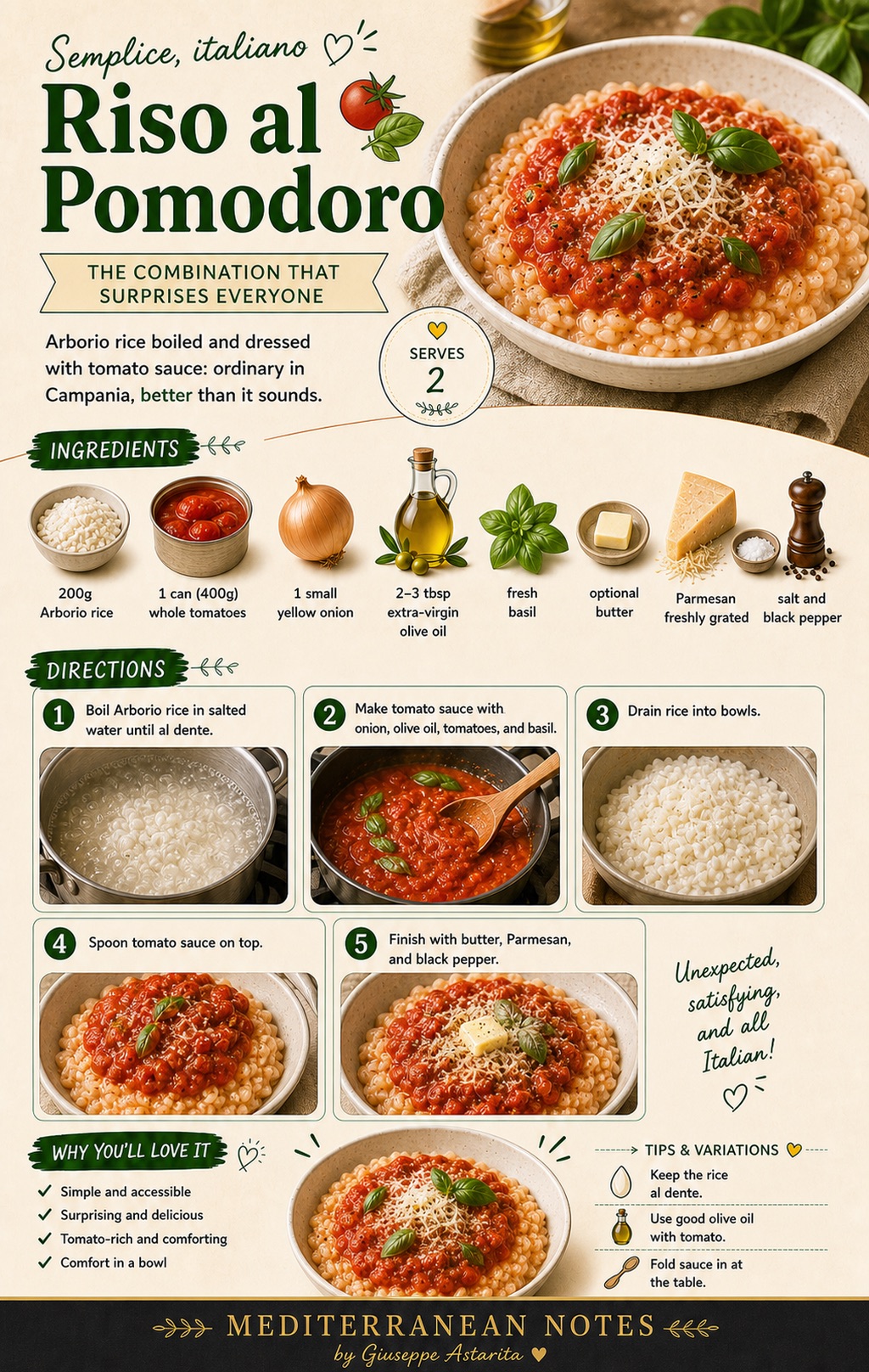 Riso al pomodoro infographic