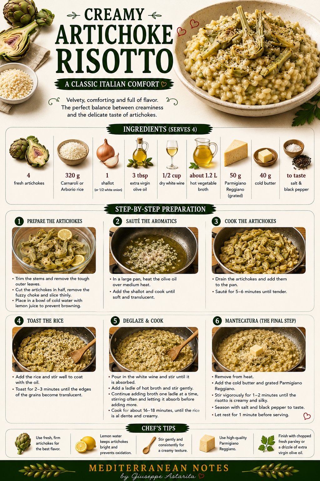Risotto ai Carciofi — infographic by Giuseppe Astarita