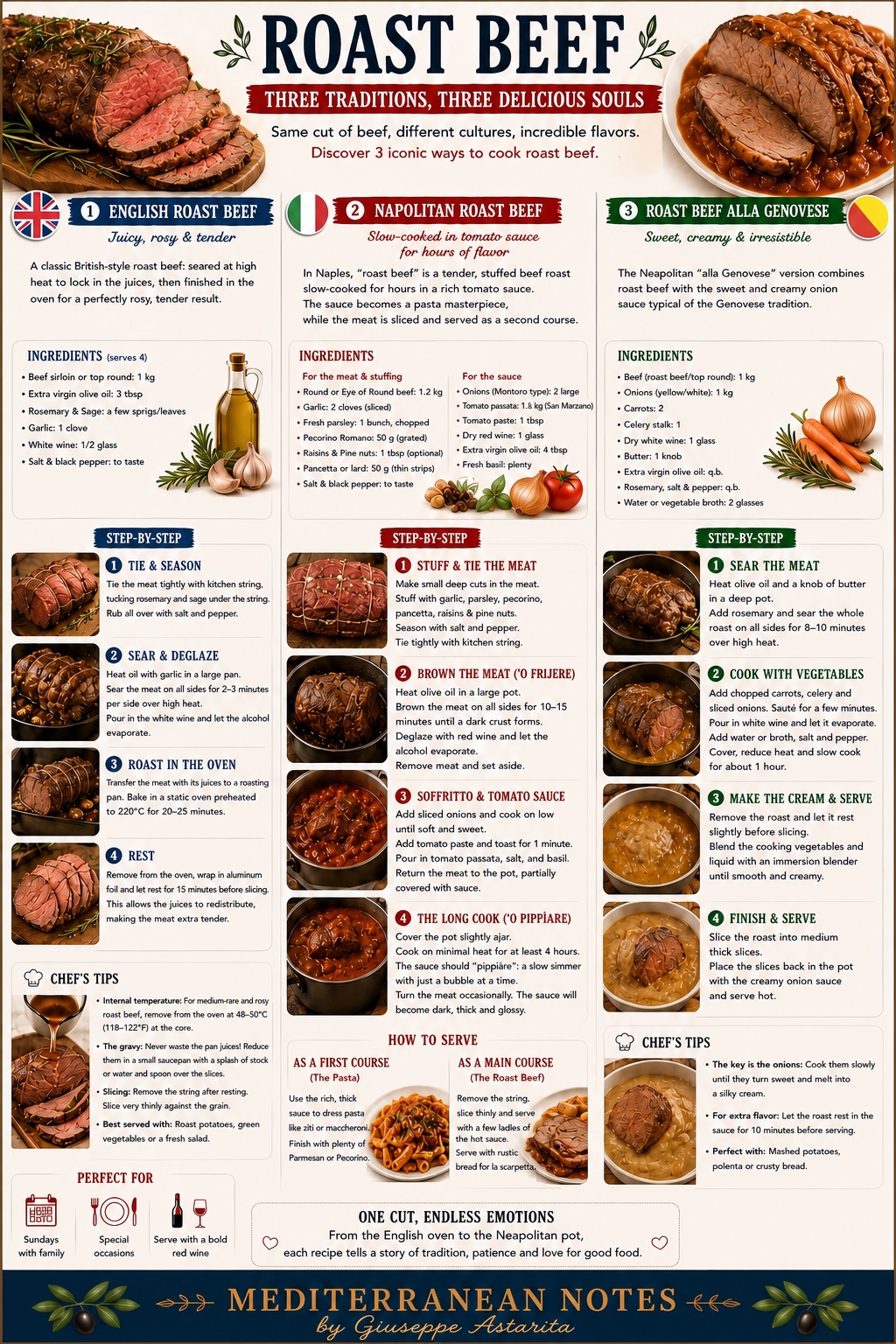 Roast Beef — Three Traditions, Three Versions infographic