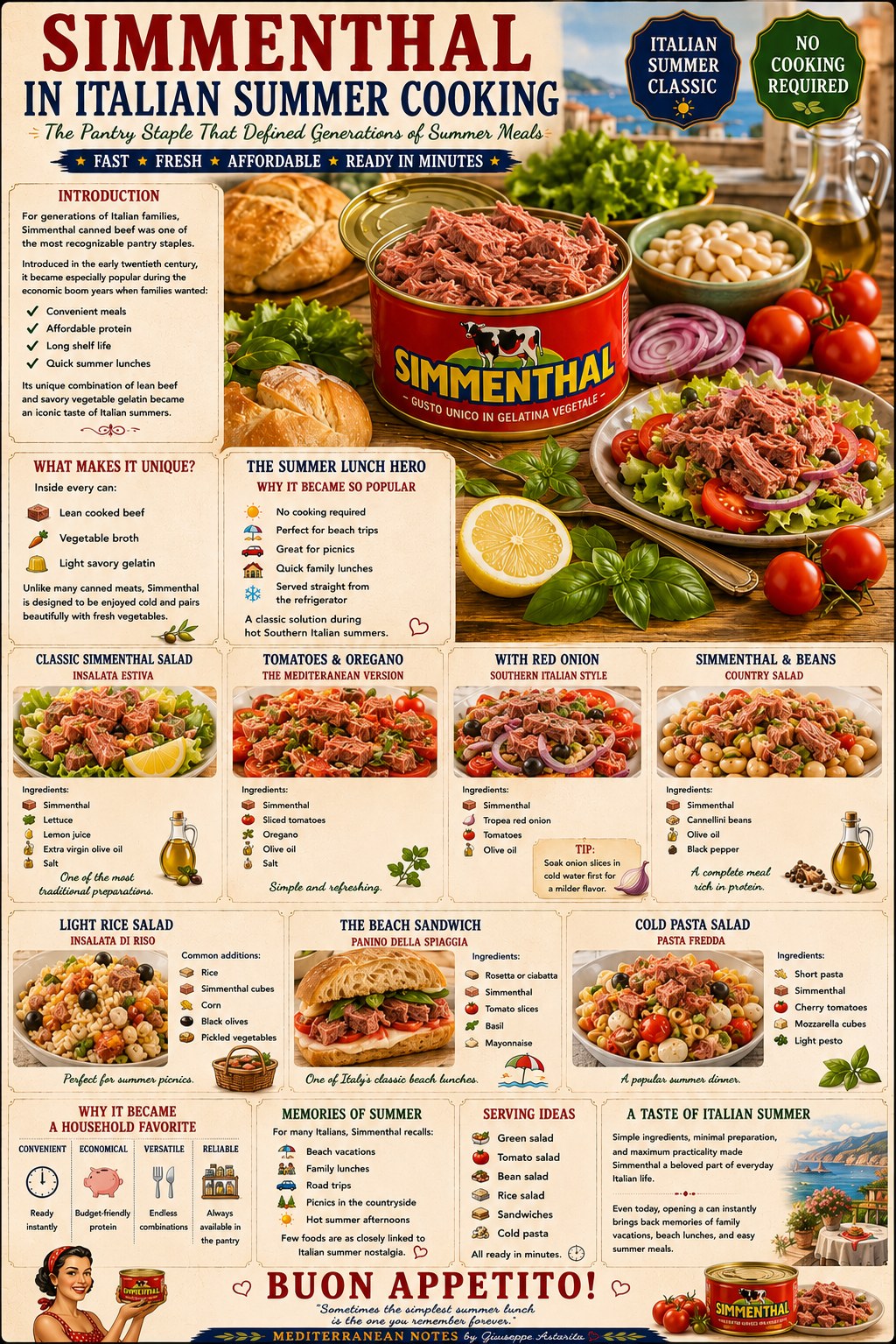 Simmenthal in Italian Summer Cooking — pantry guide by Giuseppe Astarita