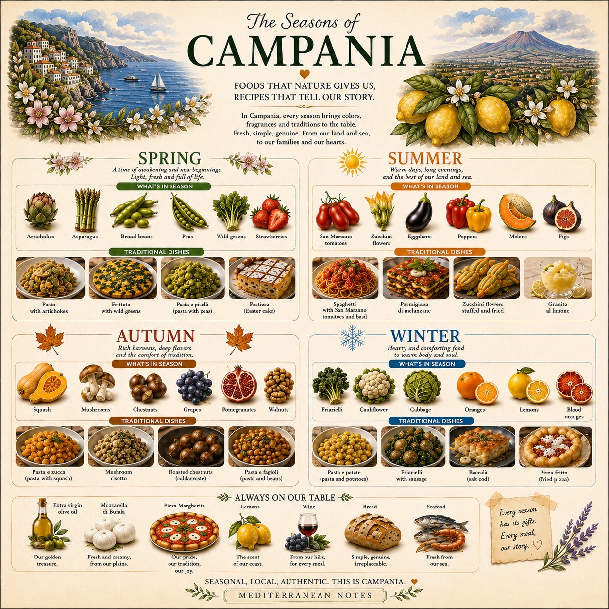 The Seasons of Campania — what grows and what is cooked in each season