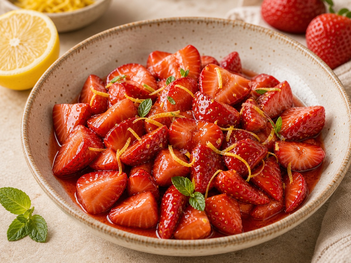Strawberries with lemon
