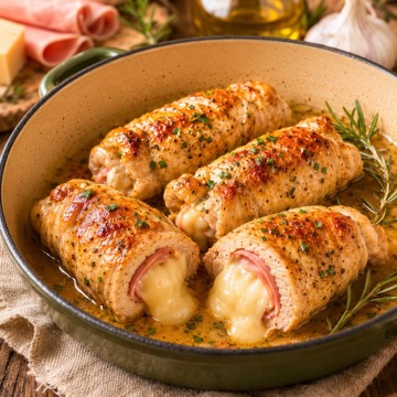 Involtini di Pollo con Prosciutto e Scamorza