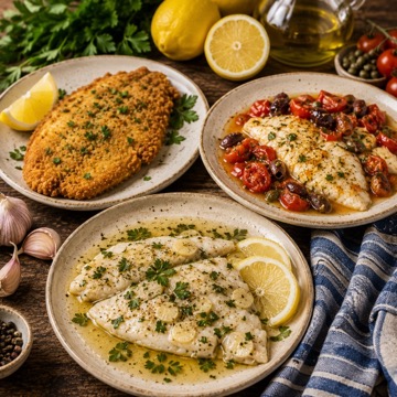 La sogliola — three preparations