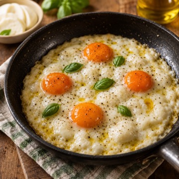 Uova al Tegamino con Mozzarella