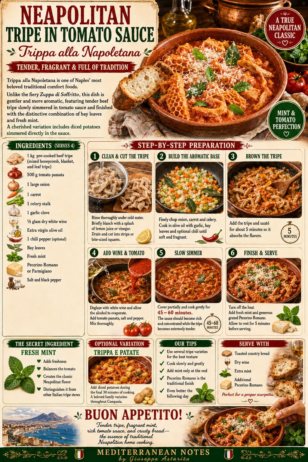 Trippa alla Napoletana — infographic, Mediterranean Notes by Giuseppe Astarita