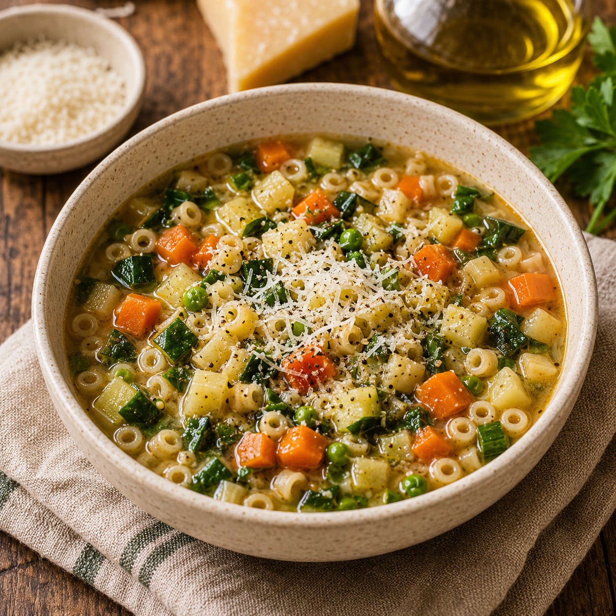Vegetable soup with pasta