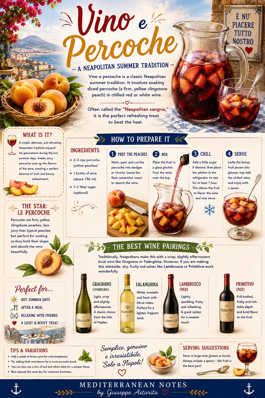 Vino e percoche infographic
